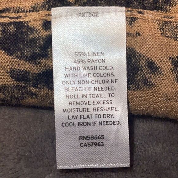 Halogen Leopard Print Open Sweater w/ Ribbed Cuffs - Picture 9 of 9